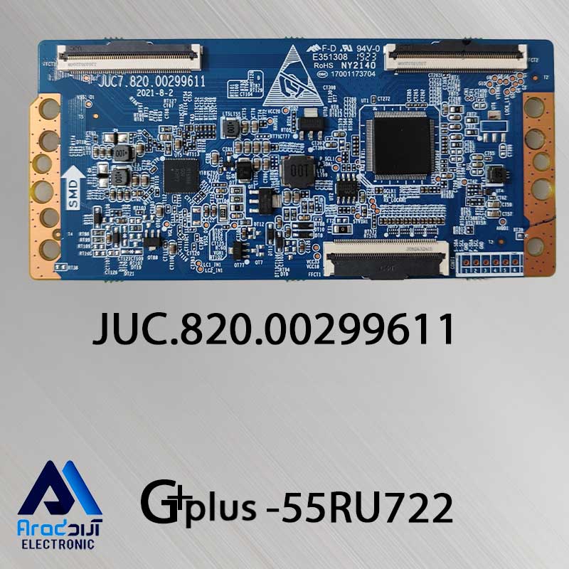 55RU722---TCON برد تیکان تلویزیون جی پلاس 55RU722